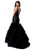 Sherri Hill - 51678 Deep V-Neck Ruffled Tulle Mermaid Dress In Black