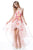 Sherri Hill - 51684 Square Neck Floral Organza High Low A-Line Dress In Pink and Print