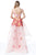 Sherri Hill - 51684 Square Neck Floral Organza High Low A-Line Dress In Pink and Print