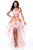 Sherri Hill - 51684 Square Neck Floral Organza High Low A-Line Dress In Pink and Print