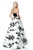 Sherri Hill - 51685 Strapless Velvet Floral Detailed Ballgown In Black and White
