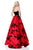 Sherri Hill - 51685 Strapless Velvet Floral Detailed Ballgown In Black and Red