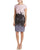 Taylor - Floral Bateau Short Dress 8879MJ in Pink and Black