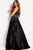 51700 Embellished V Neck Sleeveless Satin Prom Gown