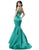 Sherri Hill - 51712 Knotted Crop Top Two-Piece Satin Mermaid Gown In Green