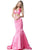 Sherri Hill - 51712 Knotted Crop Top Two-Piece Satin Mermaid Gown In Pink