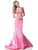 Sherri Hill - 51712 Knotted Crop Top Two-Piece Satin Mermaid Gown In Pink