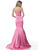 Sherri Hill - 51712 Knotted Crop Top Two-Piece Satin Mermaid Gown In Pink