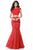 Sherri Hill - 51730 Two Piece Jersey and Lace Mermaid Dress In Red