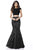 Sherri Hill - 51730 Two Piece Jersey and Lace Mermaid Dress In Black