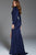 51733 Long Sleeve Cutaway Shoulder Sheath Gown