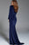 51733 Long Sleeve Cutaway Shoulder Sheath Gown