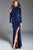51733 Long Sleeve Cutaway Shoulder Sheath Gown