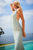 Sherri Hill - 51745 Beaded Deep V-neck Sheath Dress In Blue and Silver