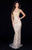 Sherri Hill - 51749 Beaded Deep Halter V-neck Trumpet Dress In Neutral and Silver