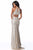 Sherri Hill - 51752 Beaded Plunging Halter V-Neck Dress In Gold