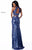 Sherri Hill - 51756 Two Piece Sequins Dress With Long Slit In Purple