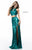 Sherri Hill - 51756 Two Piece Sequins Dress With Long Slit In Green