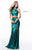 Sherri Hill - 51756 Two Piece Sequins Dress With Long Slit In Green