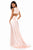 Sherri Hill - 51765 Plunging V-Neck Romper with A-Line Overskirt In Pink