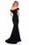 Sherri Hill - 51774 Floral Lace Off-Shoulder Jersey Dress In Black