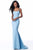 Sherri Hill - 51777 Crisscross-Strapped Scoop Back Mermaid Dress In Blue