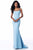 Sherri Hill - 51777 Crisscross-Strapped Scoop Back Mermaid Dress In Blue
