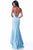 Sherri Hill - 51777 Crisscross-Strapped Scoop Back Mermaid Dress In Blue