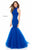 Sherri Hill - 51779 Beaded Sleeveless Bodice Fitted Mermaid Dress In Blue