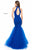 Sherri Hill - 51779 Beaded Sleeveless Bodice Fitted Mermaid Dress In Blue