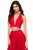 Sherri Hill - 51780 Beaded Choker Plunging Cutout Tulle Dress In Red
