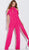 Jovani - 51785 Cold Shoulder High Neck Jumpsuit in Pink