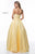 Sherri Hill - 51789 Strapless High-Low A-Line Gown with Beaded Pockets In Yellow