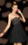 Alyce Paris  - 3601 Strapless Floral Cocktail Dress with Lace Up Back in Black