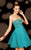 Alyce Paris  - 3601 Strapless Floral Cocktail Dress with Lace Up Back in Green
