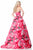 Sherri Hill - 51792 Strapless Floral Print Taffeta Ballgown In Pink and Print