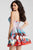 51793 Sleeveless V Neck Multi-Colored Cocktail Dress