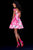 Sherri Hill - 51793 Short Wide V-Neck Floral Print A-Line Dress In Pink and Print