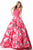 Sherri Hill - 51794 Beaded Halter Floral Print Ballgown In Pink and Print