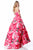 Sherri Hill - 51794 Beaded Halter Floral Print Ballgown In Pink and Print