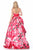 Sherri Hill - 51800 Taffeta Halter Floral Print Ballgown In Pink and Print