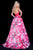 Sherri Hill - 51800 Taffeta Halter Floral Print Ballgown In Pink and Print