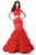 Sherri Hill - 51801 Two Piece Fitted Ruffled Tulle Mermaid Dress In Red
