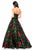 Sherri Hill - 51803 Strapless Sweetheart Floral Organza Ballgown In Black and Print