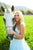 Sherri Hill - 51804 Striped Two-Piece Plunging Halter Ballgown In Blue
