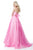 Sherri Hill - 51804 Striped Two-Piece Plunging Halter Ballgown In Pink