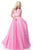 Sherri Hill - 51804 Striped Two-Piece Plunging Halter Ballgown In Pink