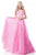 Sherri Hill - 51804 Striped Two-Piece Plunging Halter Ballgown In Pink