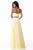 Sherri Hill - 51812 Strap-Detailed Two Piece Chiffon A Line Dress In Yellow