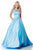 Sherri Hill - 51814 Full Figured Beaded Pleated Evening Dress In Blue